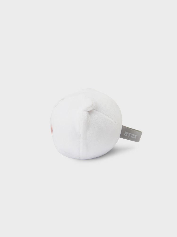 BT21 RJ BABY MOCHI FACE CUSHION (S) : coussin mochi blanc RJ LINE FRIENDS, fond clair, ambiance kawaii