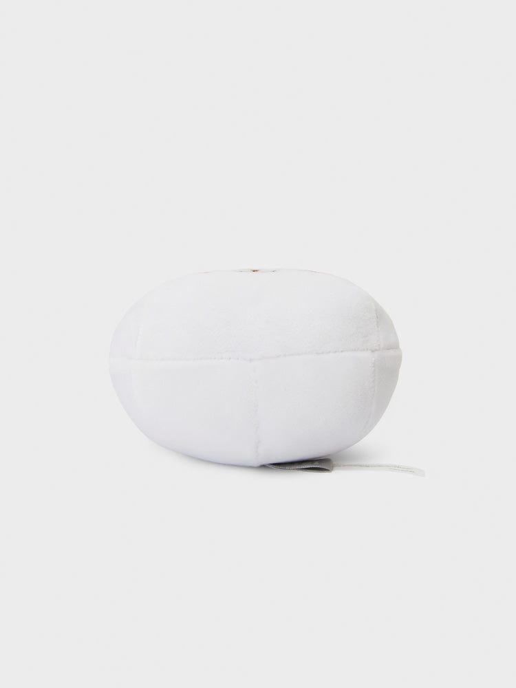BT21 RJ BABY MOCHI FACE CUSHION (S) de LINE FRIENDS : coussin mochi blanc en forme de visage, ambiance kawaii