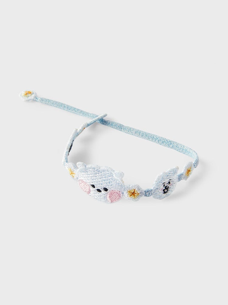 BT21 RJ BRACELET BIG & TINY EDITION : bracelet beauté kawaii bleu avec alpaga RJ, produit officiel LINE FRIENDS en photo.