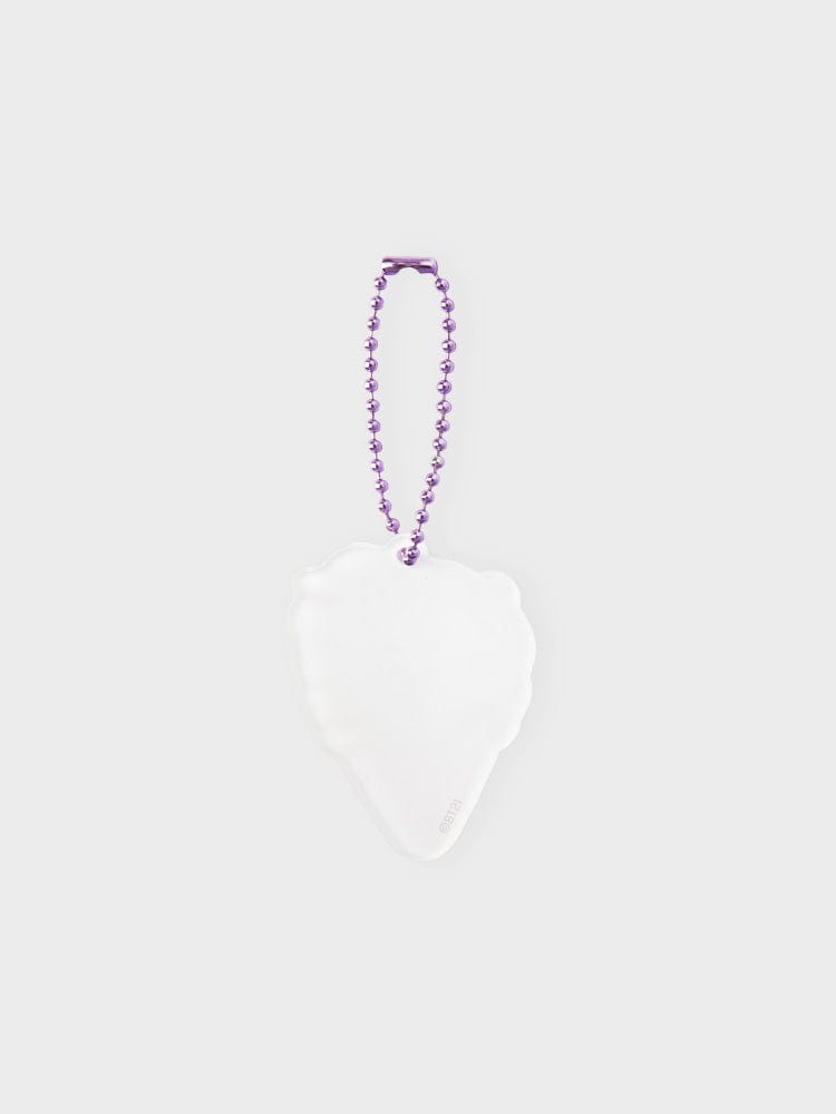 BT21 RJ LENTICULAR 3D KEYRING ON THE CLOUD EDITION, porte-clés RJ alpaga sur fond clair, brillance lenticulaire LINE FRIENDS.