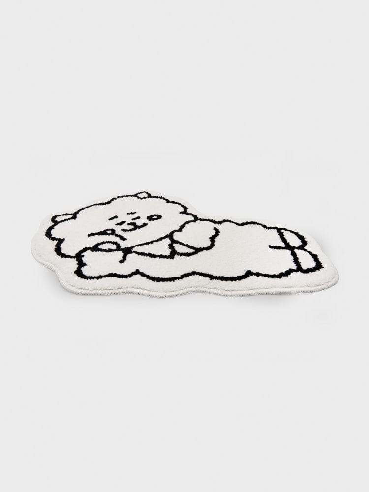 BT21 RJ NON-SLIP SMALL RUG COZY HOME : petit tapis antidérapant avec alpaga RJ, décor kawaii chaleureux LINE FRIENDS.