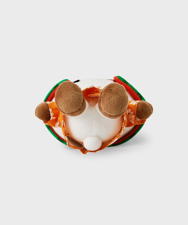 BT21 RJ SUMMER LANE BODY BAG CHARM, porte-clés officiel LINE FRIENDS : RJ alpaga aux yeux verts, style été, sur fond clair.