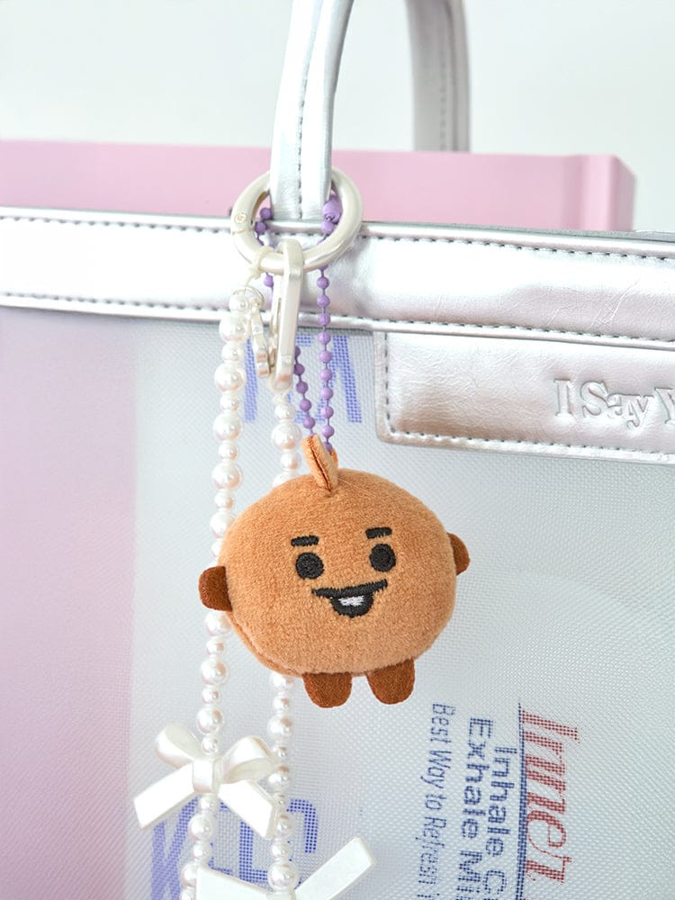 BT21 SHOOKY BABY PEARL PLUSH KEYRING, porte-clés Shooky perles sur sac, fan K-pop LINE FRIENDS officiel