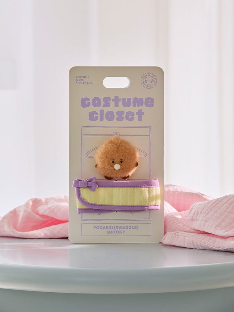 BT21 SHOOKY BABY PLUSH CLOSET - BABY SLING NEWBORN SEASON 2 : peluche Shooky dans sa boîte, décor chambre bébé