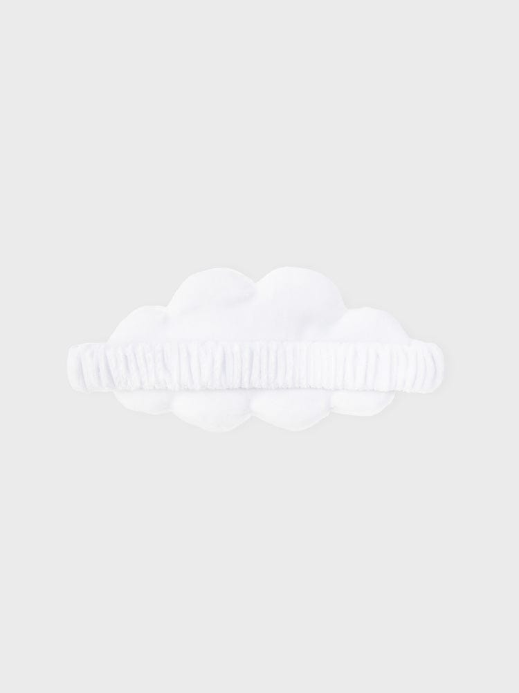 BT21 SHOOKY SLEEP SHADE ON THE CLOUD EDITION, rideau/visière kawaii blanche avec SHOOKY sur nuages, ambiance chambre.