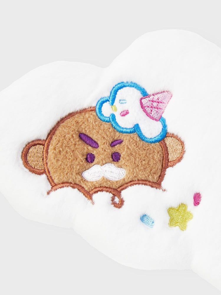 BT21 SHOOKY SLEEP SHADE ON THE CLOUD EDITION, détail brodé sur nuage blanc, décor intérieur kawaii LINE FRIENDS