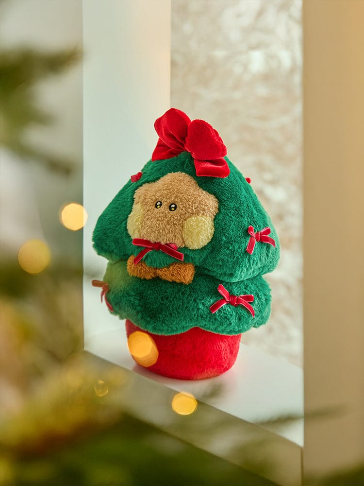 BT21 SHOOKY minini TREE PLUSH PETITE HOLIDAY : peluche du biscuit SHOOKY sur sapin décoratif, ambiance fête