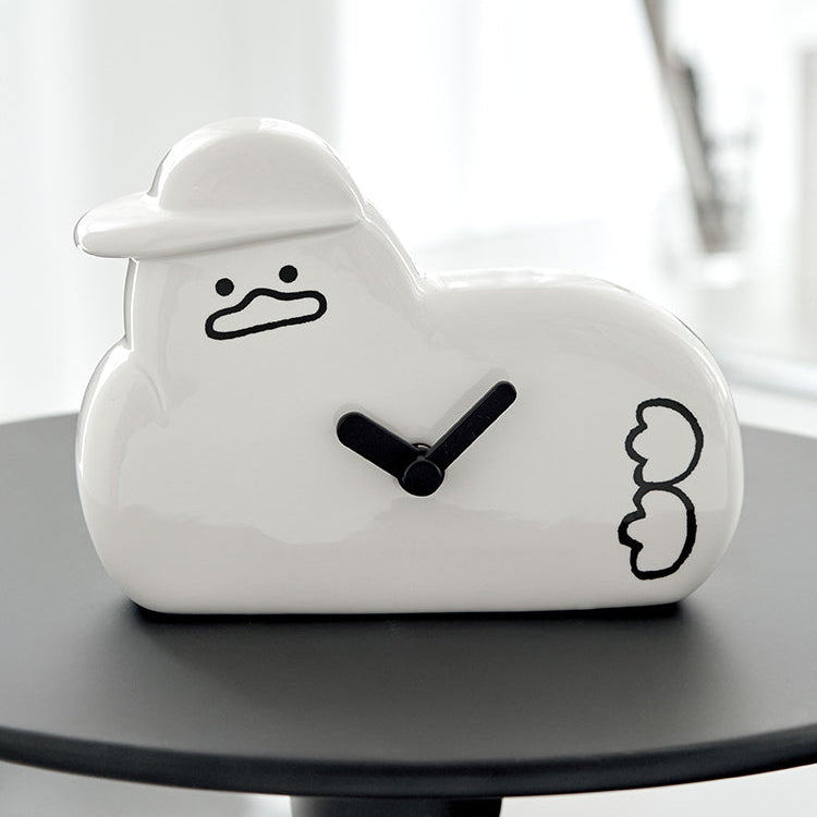 BT21  Sebong Rama + B-Mix Buri Ceramic Watch, montre céramique BT21 en forme de personnage, fond clair minimaliste.