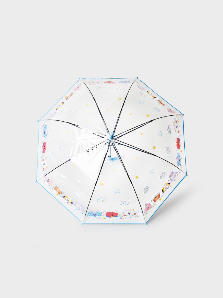 BT21 UMBRELLA ON THE CLOUD EDITION, parapluie officiel LINE FRIENDS avec personnages BT21 sur fond clair