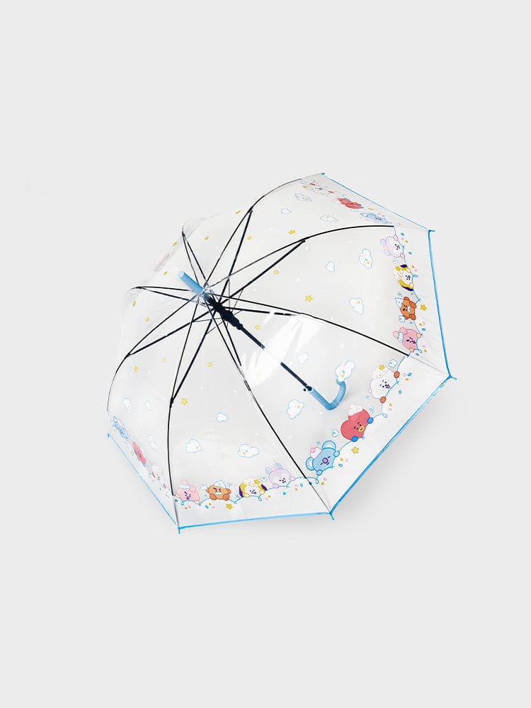 BT21 UMBRELLA ON THE CLOUD EDITION : parapluie officiel LINE FRIENDS, motifs personnages BT21 sur fond clair, compact