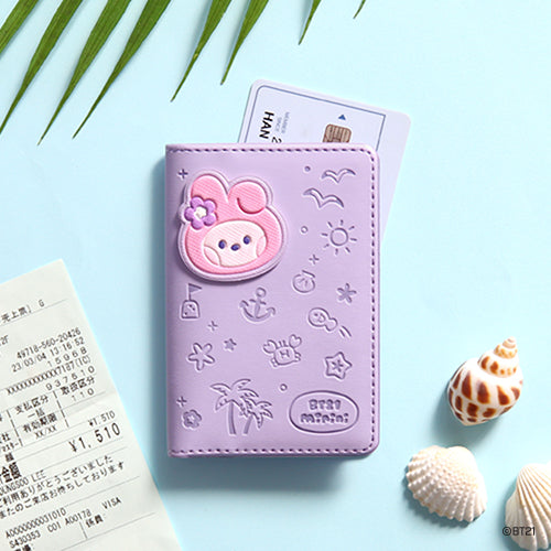 BT21 Leather Patch Card Case (Vacance) en stock sur Ma Petite Corée