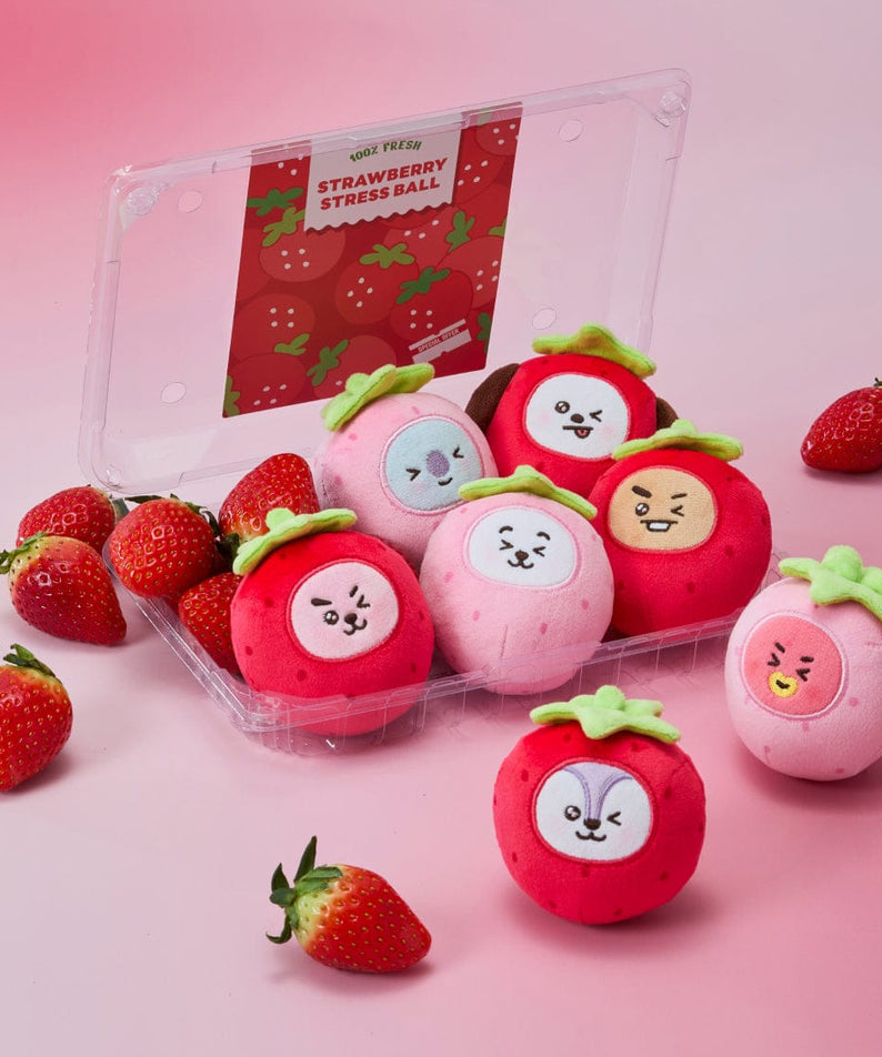 BT21  Strawberry Party Stress Ball Doll