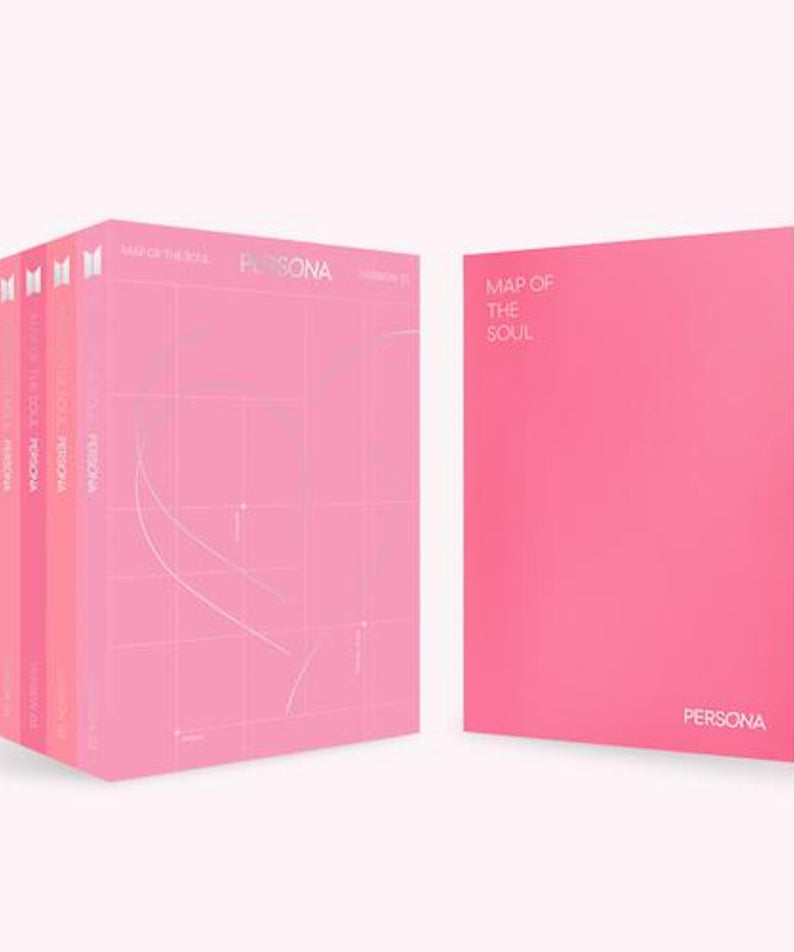 BTS - [MAP OF THE SOUL : PERSONA] (1,2,3,4 Ver. Random) - Album Kpop, coffrets rose du groupe BTS en visuel 3D.