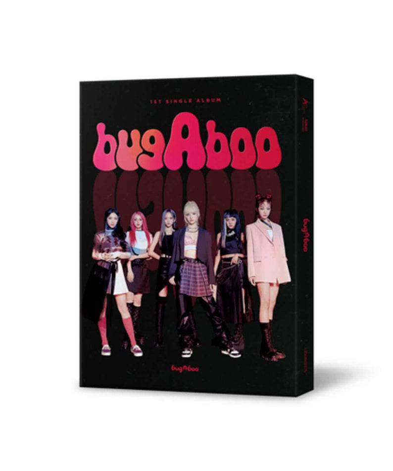 BUGABOO - 1st Album [bugAboo] - Album Kpop : coffret fan avec groupe en visuel, pochette noire élégante, éclairage studio