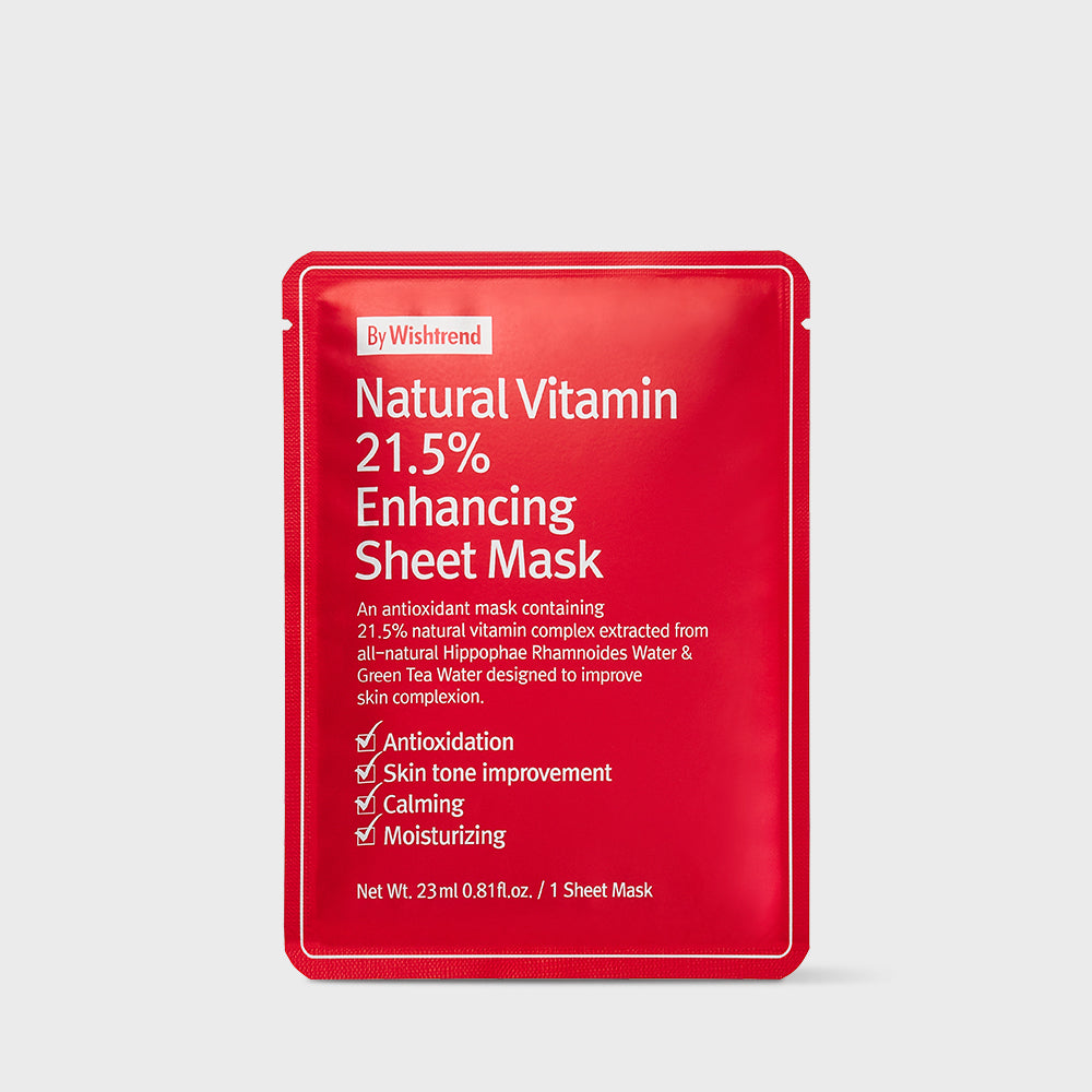 BY WISHTREND Natural Vitamin 21.5 Enhancing Sheet Mask