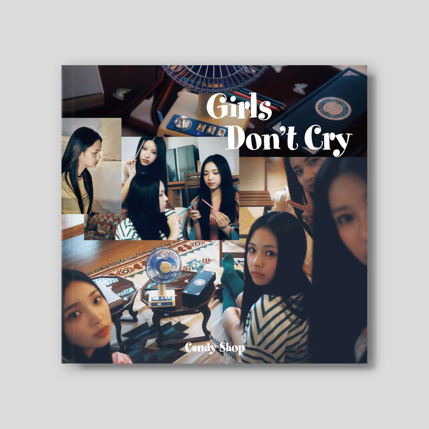 CANDY SHOP - 2nd Album [Girls Don’t Cry] (Vacation ver.) - Album Kpop : cover avec les filles, ambiance vacances, visuel collage.