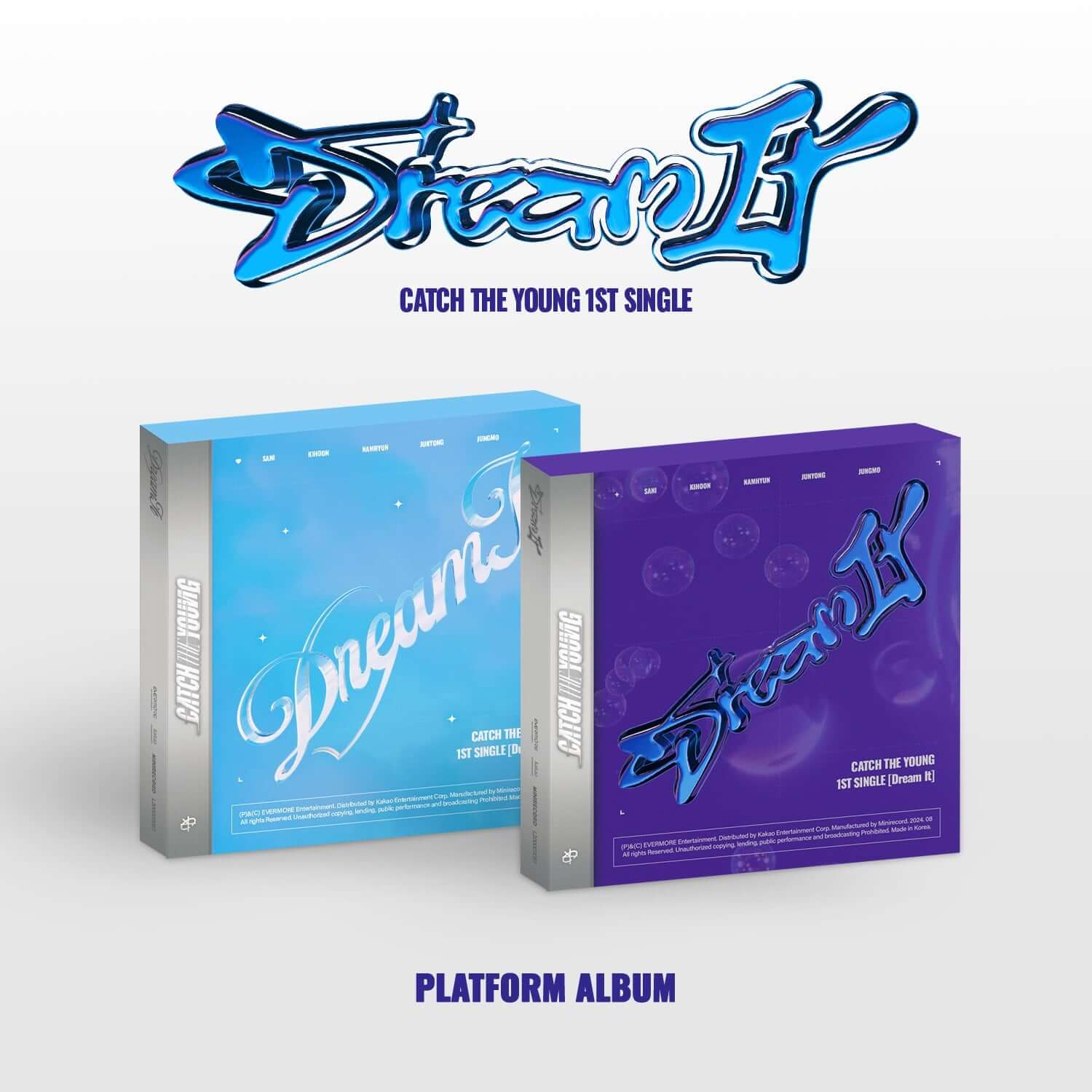 CATCH THE YOUNG - 1st Album [Dream It] (META) (Random) - Album Kpop, visuel coffrets Dream sur fond blanc