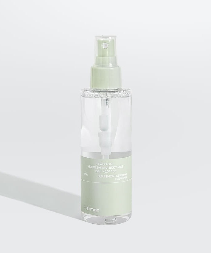 CELIMAX Ji Woo Gae Heartleaf BHA Body Mist 150ml - Soin corporel hydratant et apaisant à base de BHA et d'ingrédients naturels.