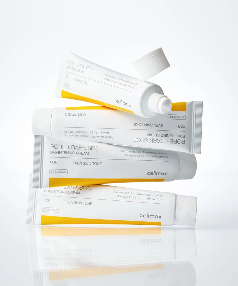 Produits de beauté CELIMAX Pore Dark Spot Brightening Cream 35ml en tubes pour éclaircir les taches sombres et affiner les pores.