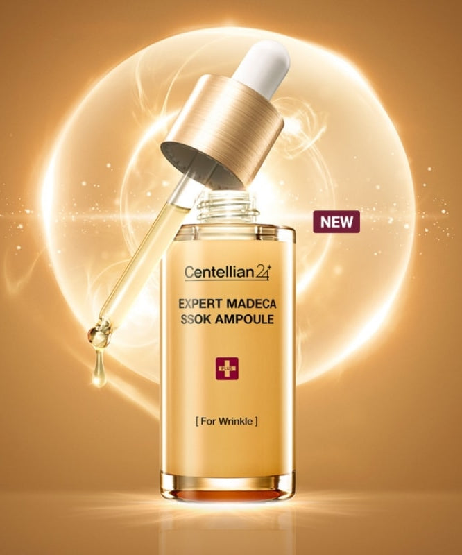 CENTELLIAN 24 Expert Madeca Ssok Ampoule 38ml de la marque Centellian 24, flacon éclairé sur fond doré