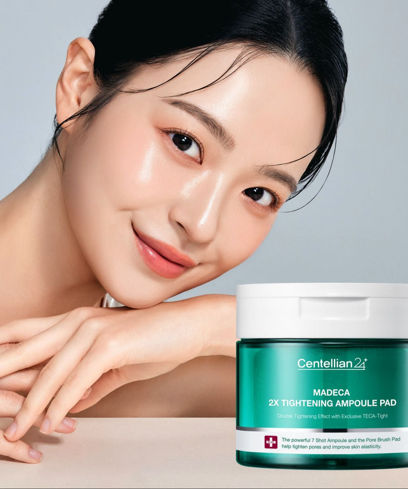 CENTELLIAN 24 Madeca Double Tightening Ampoule Pads (60 sheets) de Centellian 24, visage féminin et pot de sérum
