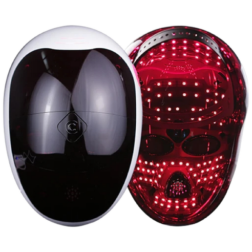 CF MAGIC 360 LED Mask de CF MAGIC, masque futuriste LED rouge dans un visuel produit sur fond blanc.