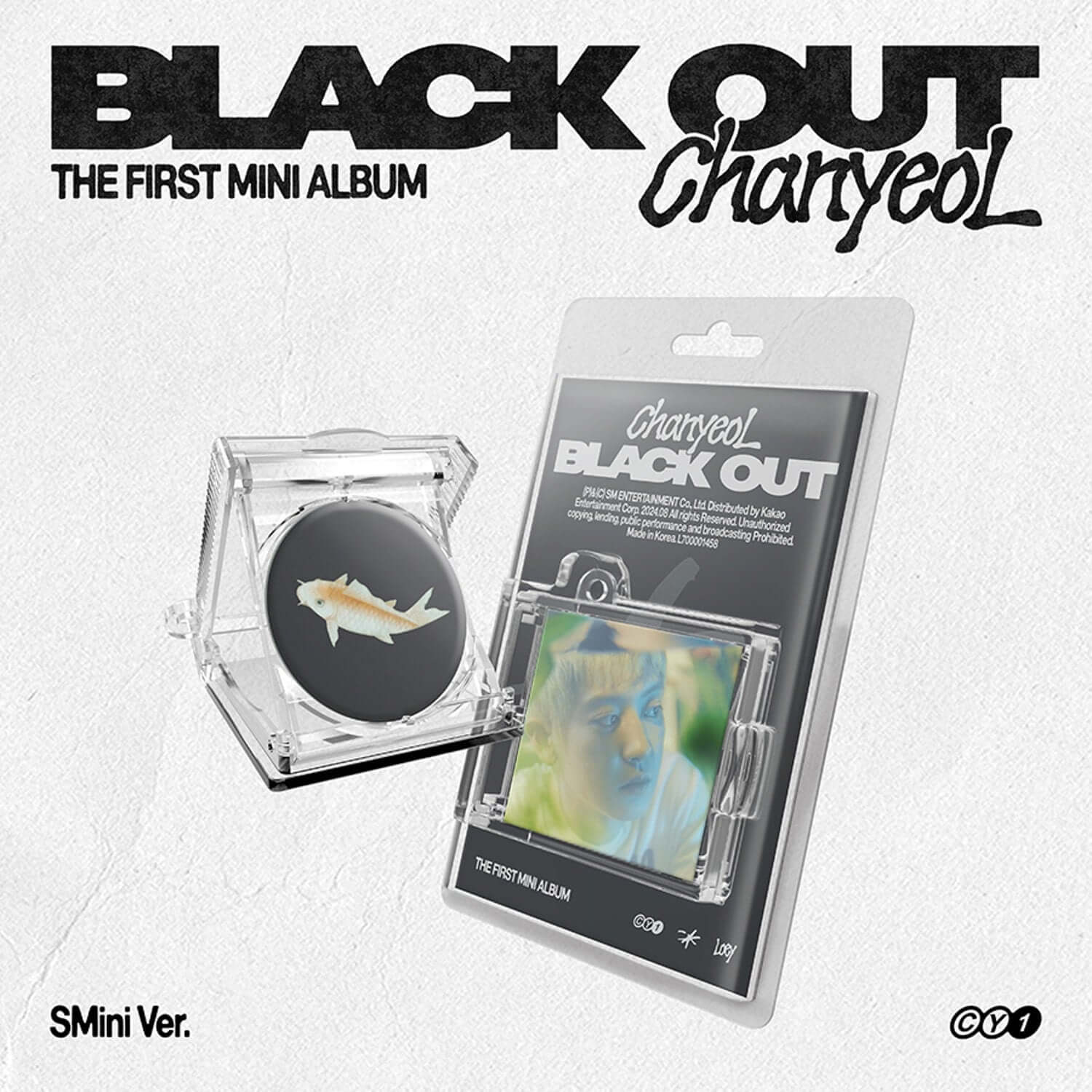 CHANYEOL - 1st Album [Black Out] (SMini Ver.)(Smart Album) - Album Kpop : visuel packaging “Black Out” avec CD vinyle, promo