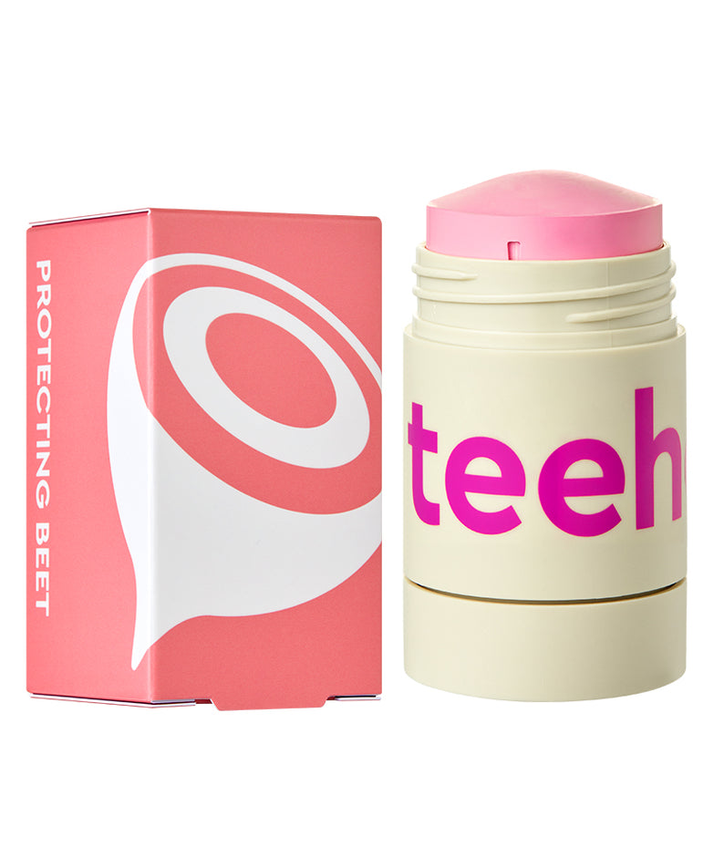 CHARMZONE Teeheehee Prtecting Beat Clay Mask Stick 35g : stick masque argile, boîte rose et fond blanc.