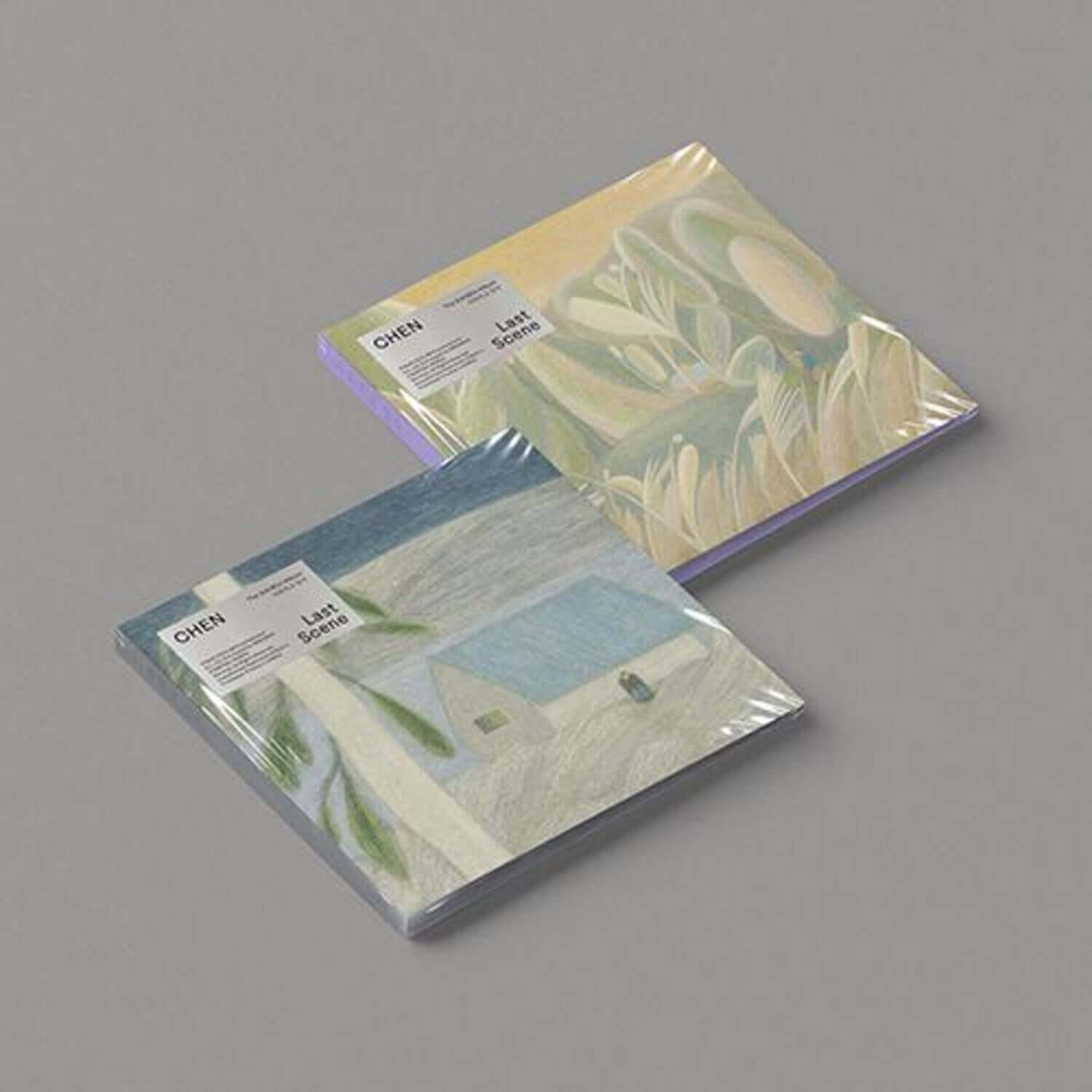 CHEN - 3rd [ (Last Scene)](Digipack Ver. ) (2 Random 1) - Album Kpop, digipack CHEN sur fond beige, visuel végétal.