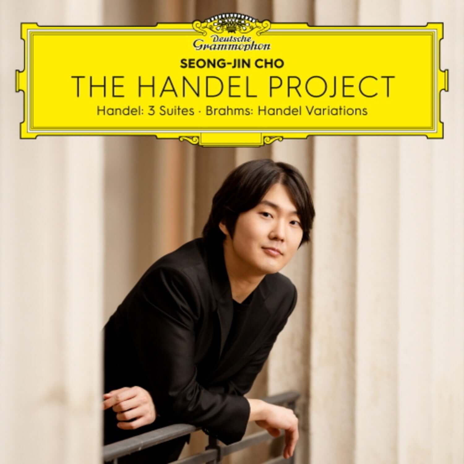 CHO SEONG-JIN - [THE HANDEL PROJECT : HANDEL] - Album Kpop : photo de l’artiste devant un décor musical, visuel de couverture.