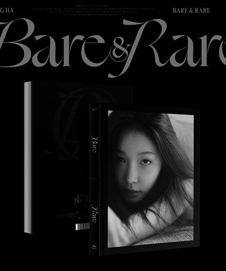 CHUNGHA - [Bare&Rare Pt.1] - Album Kpop : couverture noire et photo de l’artiste, packshot du disque Bare&Rare Pt.1.