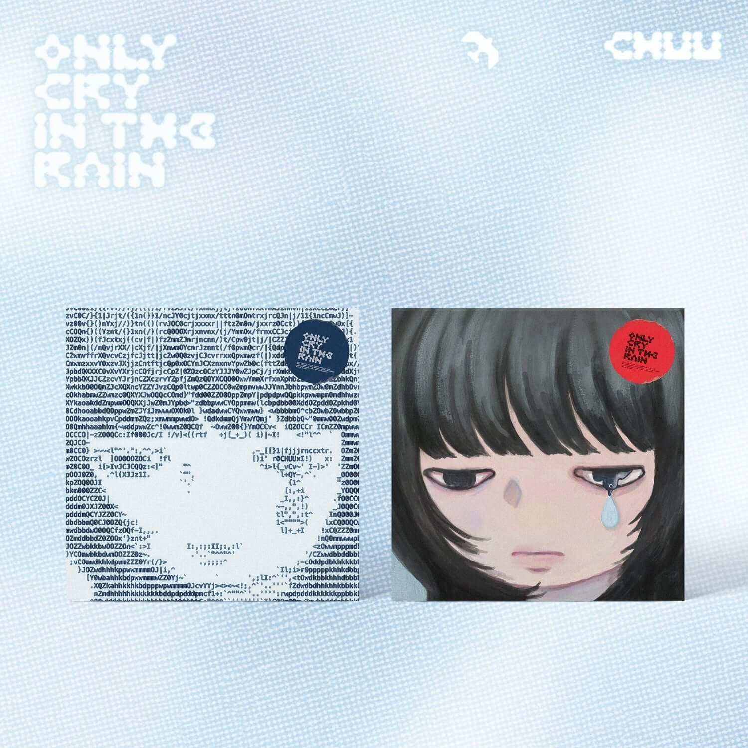 CHUU - [Only cry in the rain] (Blue Ver. / Gray Ver.) (Set of 2) Album Kpop, visuel bleu ciel avec couvertures CHUU.