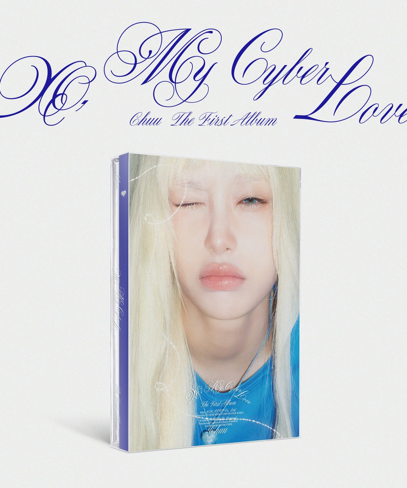 CHUU - The First Album [XO, My Cyberlove] (Cyber Ver.) - Album Kpop : pochette bleue avec visage holographique