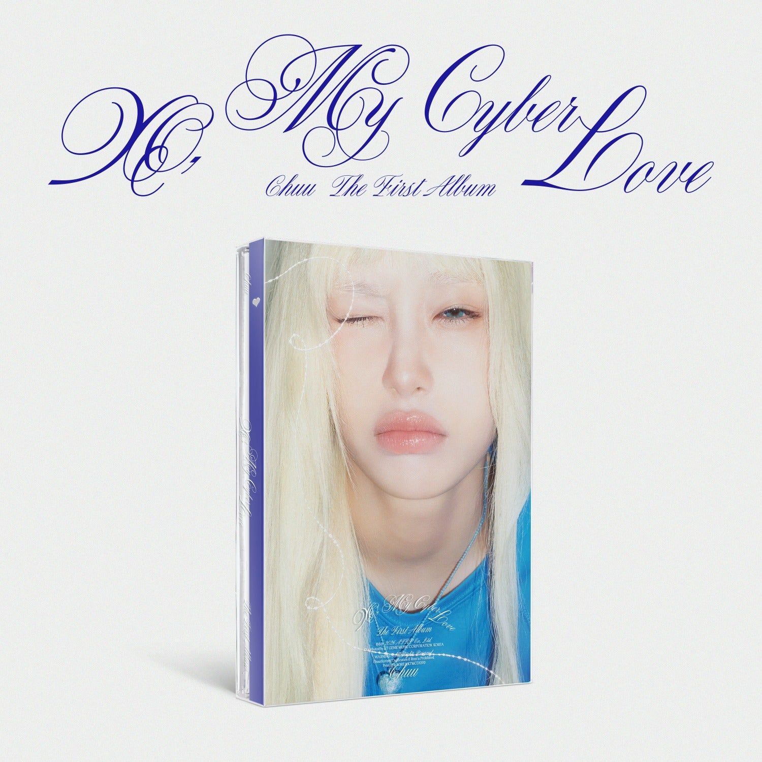 CHUU - The First Album [XO, My Cyberlove] (Cyber Ver.) - Album Kpop : pochette bleue avec visage holographique