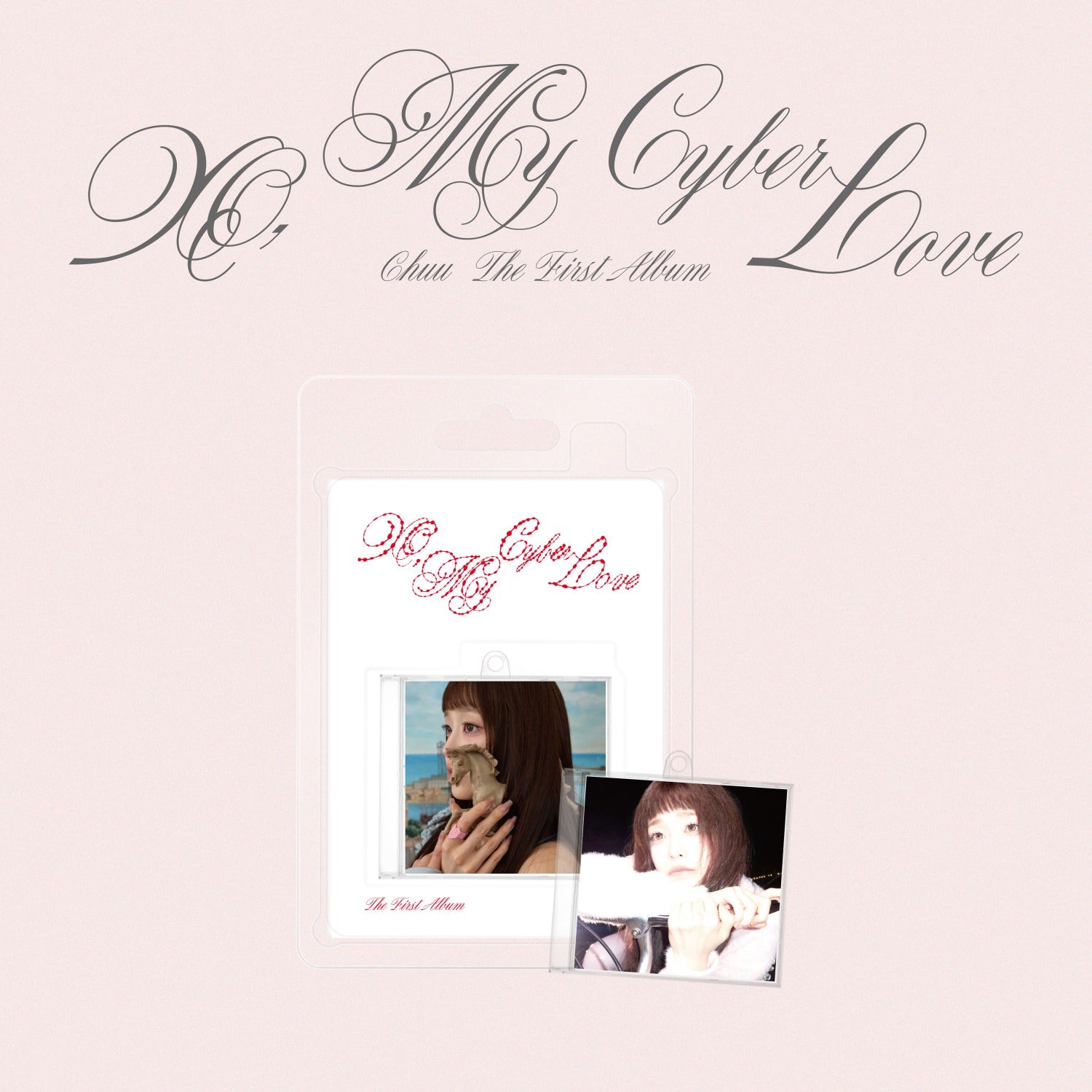 CHUU - The First Album [XO, My Cyberlove] (Tiny love Ver. / Tiny heart Ver.) (Random 1 of 2) - Album Kpop, pochette rose, photos