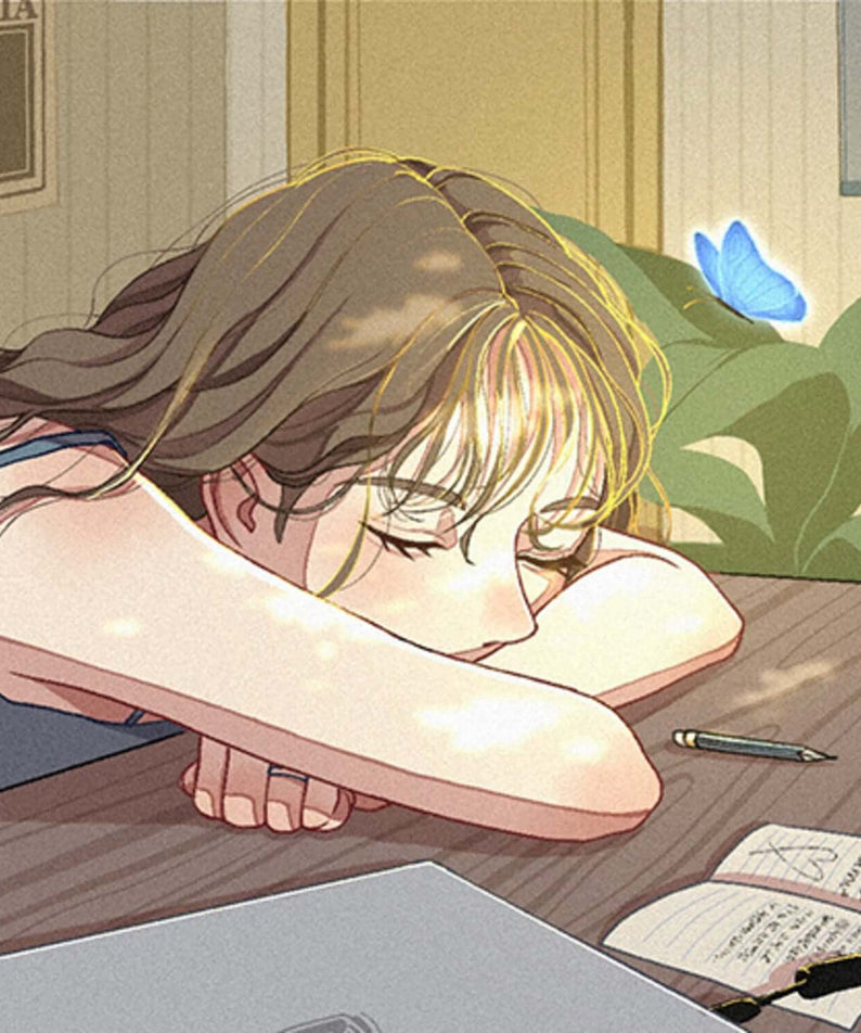 CIKI - [BUSY DOING NOTHING] - Album Kpop, pochette avec illustration d’une jeune femme lisant et écrivant, ambiance calme.