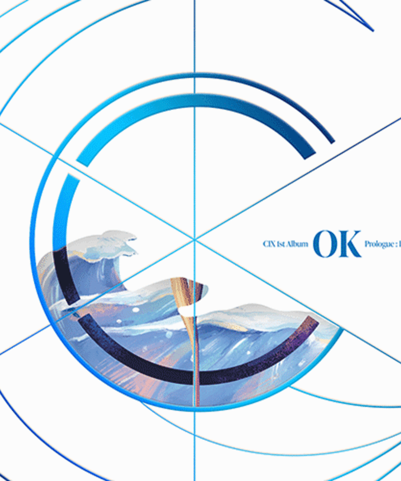 CIX - 1st Album 'OK' Prologue : [Be OK] (WAVE Ver.) - Album Kpop, visuel bleu et océan sur pochette.