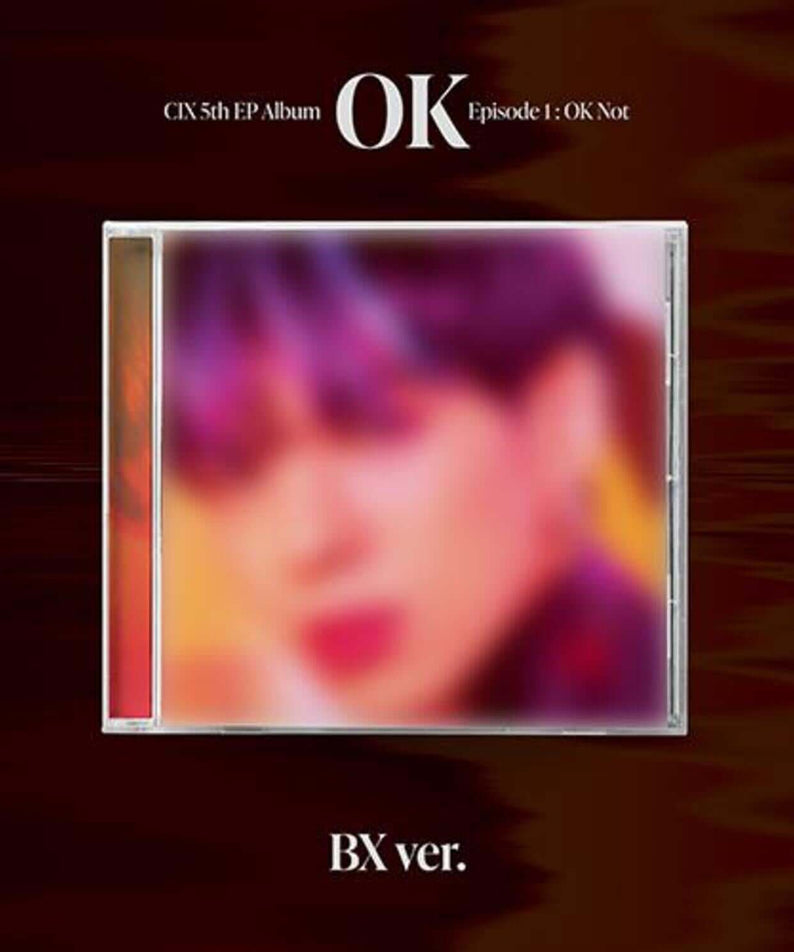 CIX - 5th EP ALBUM [OK’ Episode 1 : OK Not] (BX) - Album Kpop, visuel BX ver. sur fond rouge avec CD flou