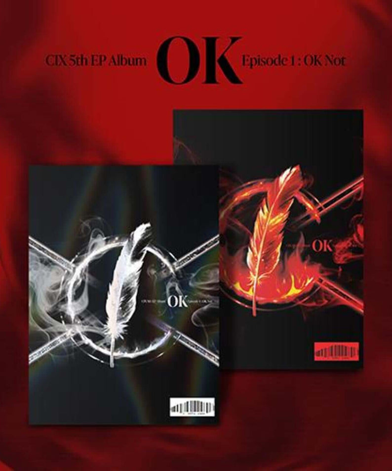 CIX - 5th EP ALBUM [OK’ Episode 1 : OK Not] (Random 1 of 2) - Album Kpop, couverture rouge avec visuels graphiques
