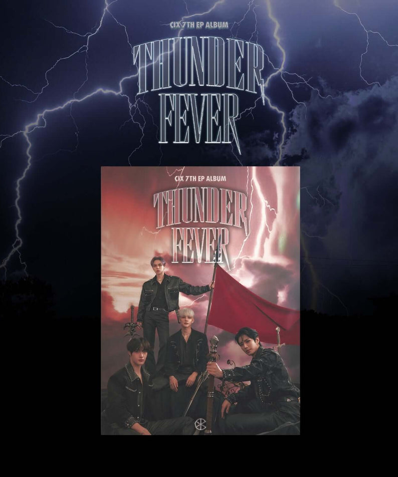 CIX - 7th EP Album [THUNDER FEVER] (THUNDER ver.) - Album Kpop, visuel foudre/orage, pochette du groupe CIX.