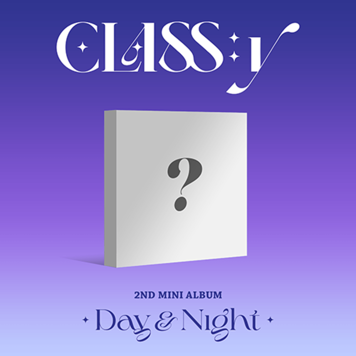 CLASS:Y - 2ND [Day & Night] - Album Kpop, cover Day & Night avec logo CLASS:Y et 2nd mini album sur fond violet
