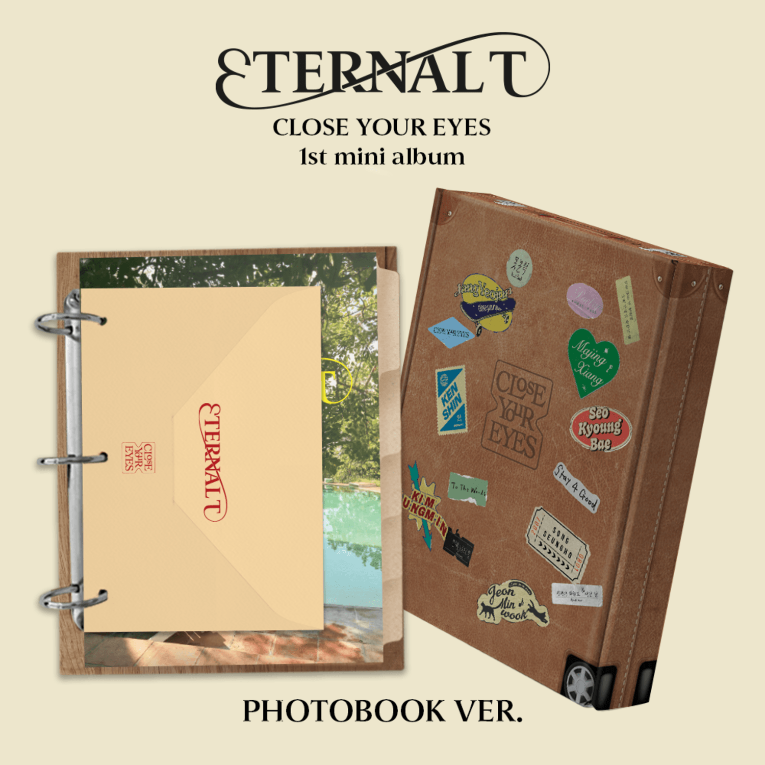 CLOSE YOUR EYES - The 1st Mini Album [ETERNALT] (PHOTOBOOK Ver.) - Album Kpop, pochette photo et photobook, style Kpop.