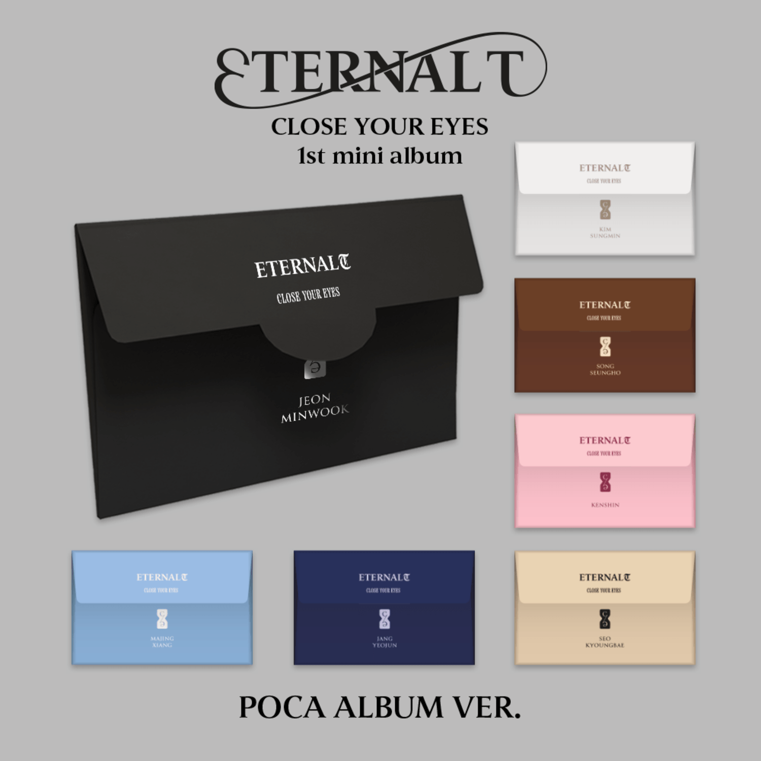 CLOSE YOUR EYES - The 1st Mini Album [ETERNALT] (POCA ALBUM) - Album Kpop, pochette visuels avec pochettes aléatoires.