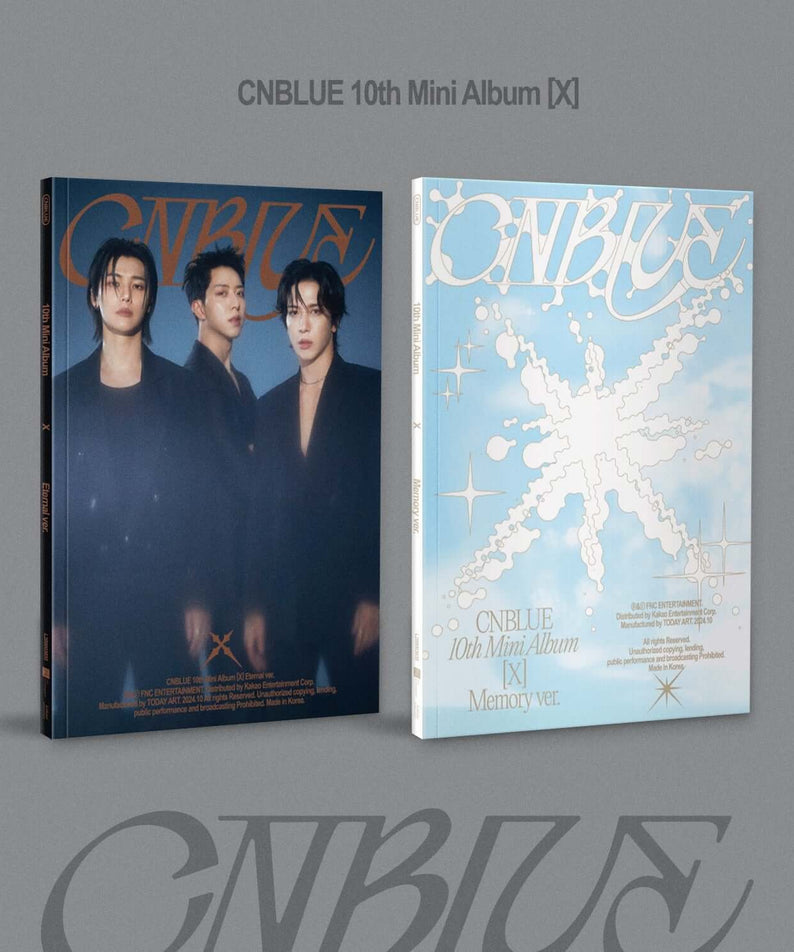 CNBLUE - 10th Album [X] (Random 1 of 2) - Album Kpop : couvertures mini-album face à face, artistes CNBLUE sur fond gris.