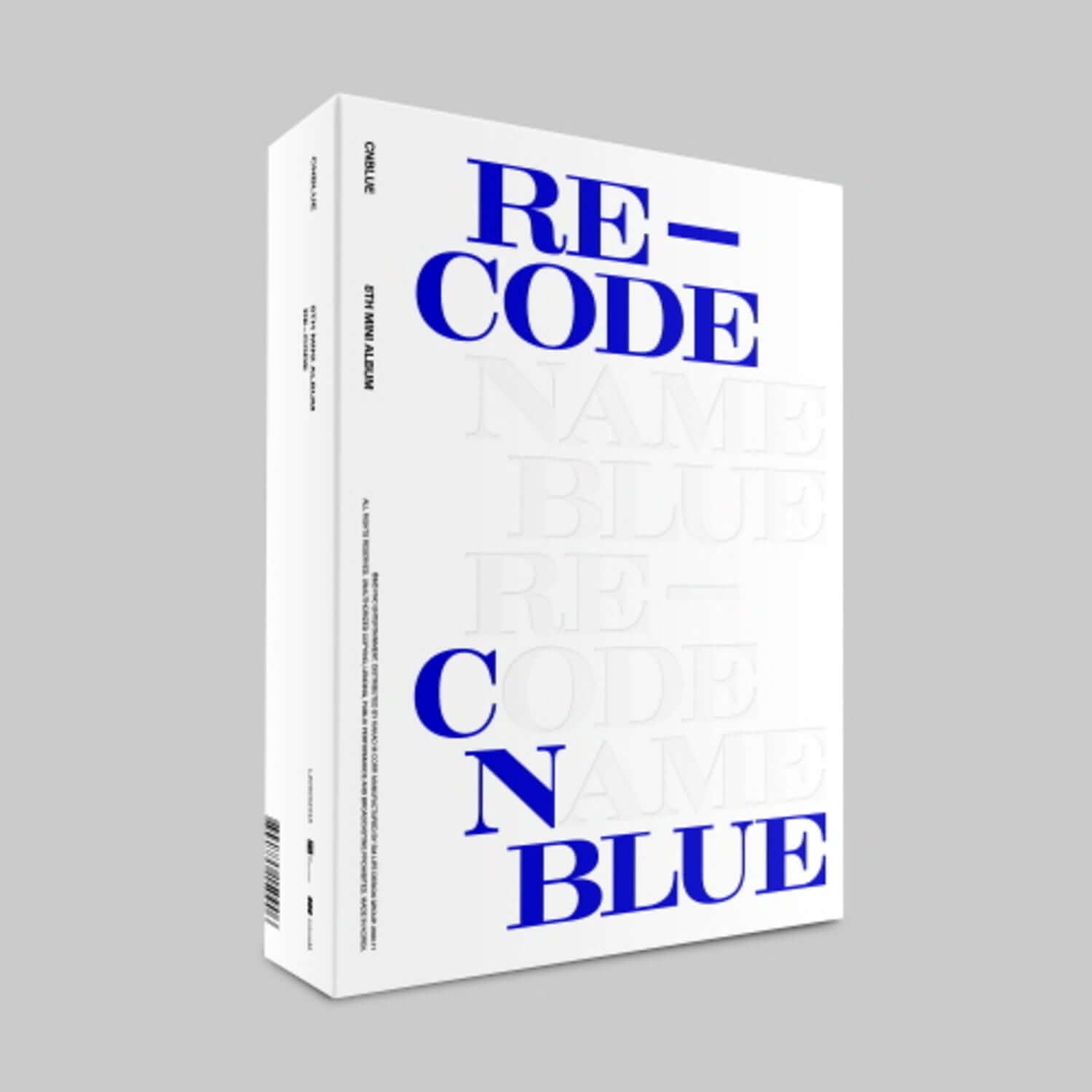 CNBLUE - 8th Album [RE-CODE] Standard ver. - Album Kpop, boîtier blanc RE-CODE sur fond gris, visuel officiel