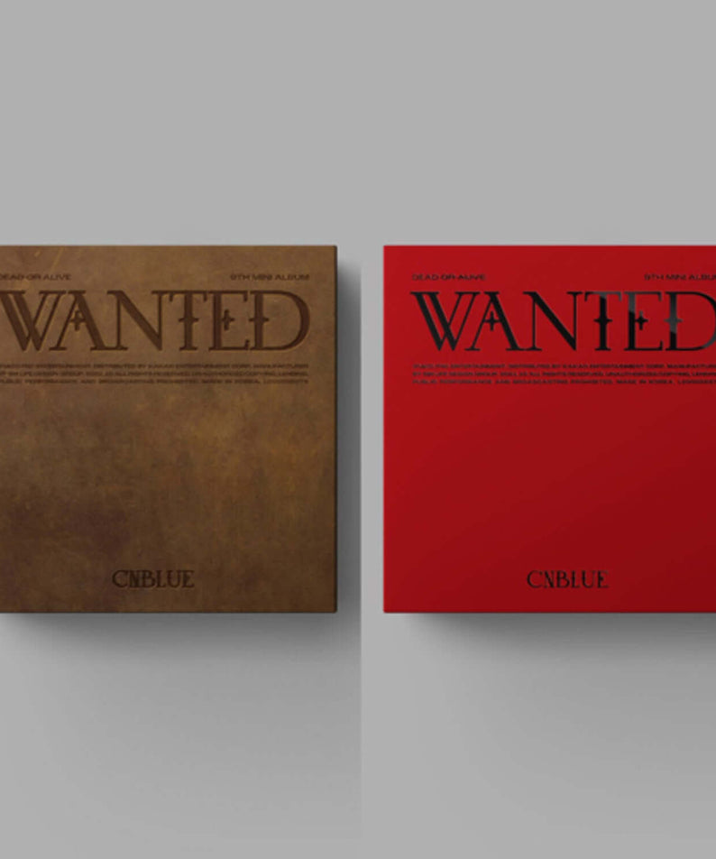 CNBLUE - 9TH [WANTED] (Random) - Album Kpop, couverture marron et rouge sur fond gris, marque CNBLUE