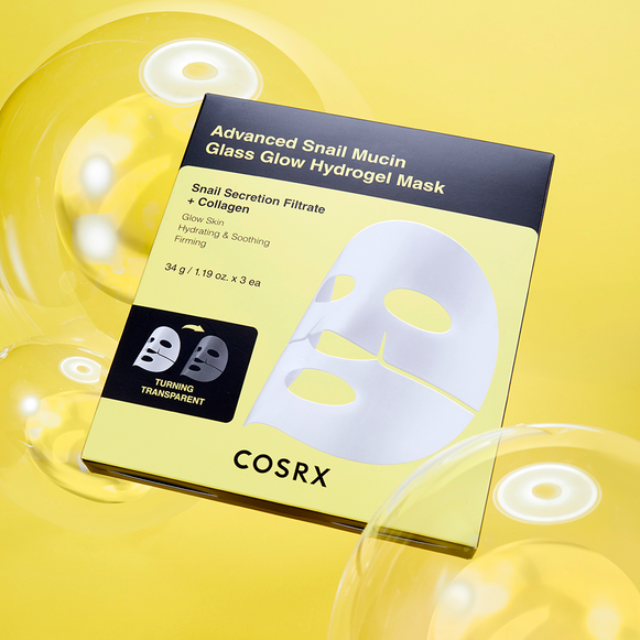 COSRX Advanced Snail Mucin Glass Glow Hydrogel Mask (3 mask) disponible sur Ma petite Coree, ton Eshop 100% K-beauty en direct de Seoul