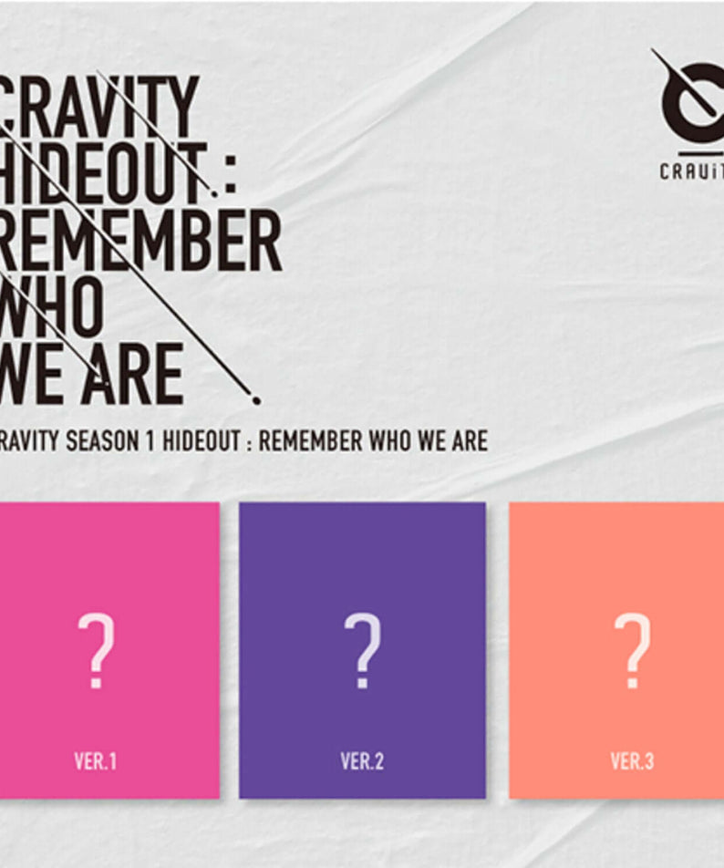 CRAVITY - CRAVITY SEASON1. [HIDEOUT: REMEMBER WHO WE ARE] (Ver. 3 Random) Album Kpop, cover visuel avec logo et version