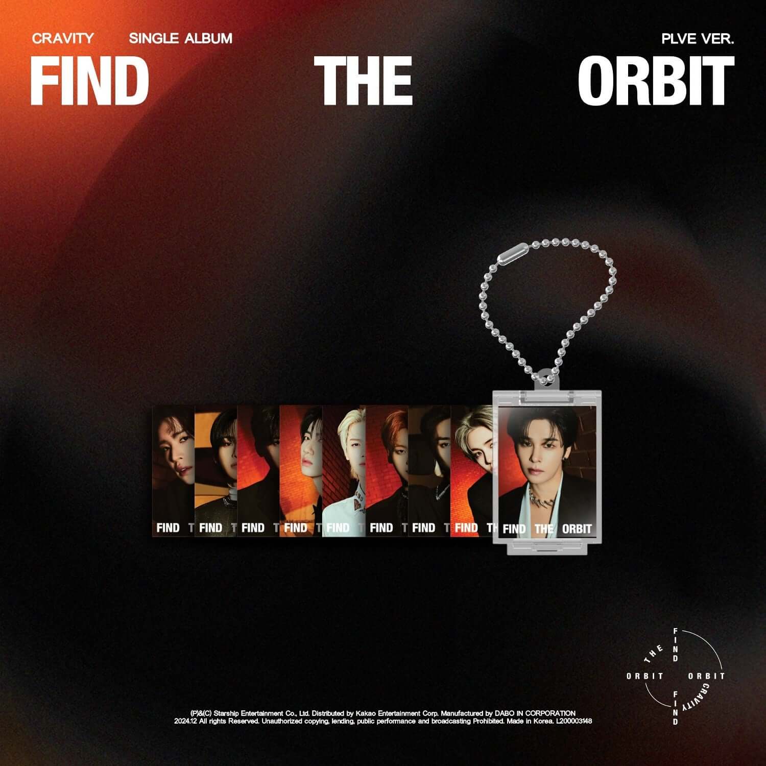 CRAVITY - CRAVITY Single Album [FIND THE ORBIT] (PLVE ver.) - Album Kpop, visuel couverture rouge avec collier et photos