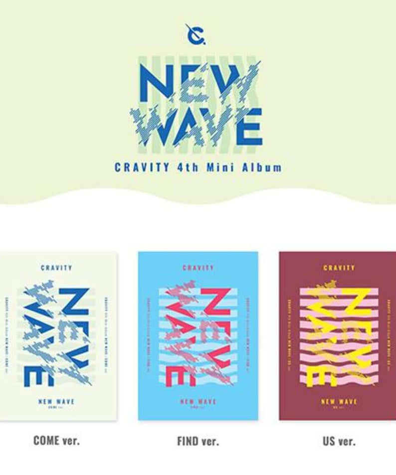 CRAVITY - [NEW WAVE] (4TH ) (Random 1 of 3) - Album Kpop, visuel mini-album sur fond clair, 3 versions New Wave.
